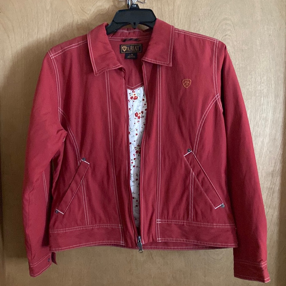 Ariat women’s water resistant lined western type jacket.